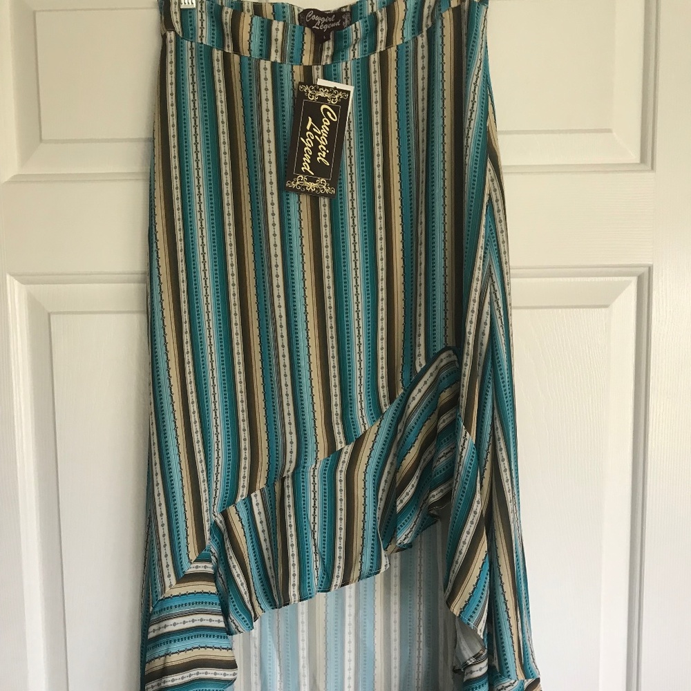 NWT Cowgirl Legend L high-low skirt western